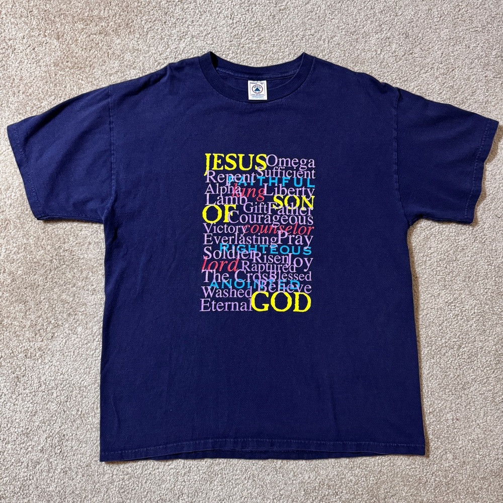 Delta Navy Christian T-Shirt with Bold Text Design